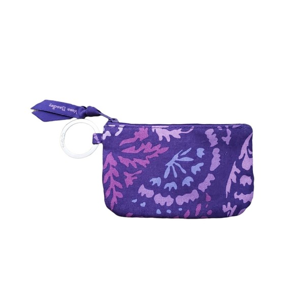 Purple Paisley 6 x 4 Polyester Fabric ID Case Wallet GUC - Picture 1 of 5